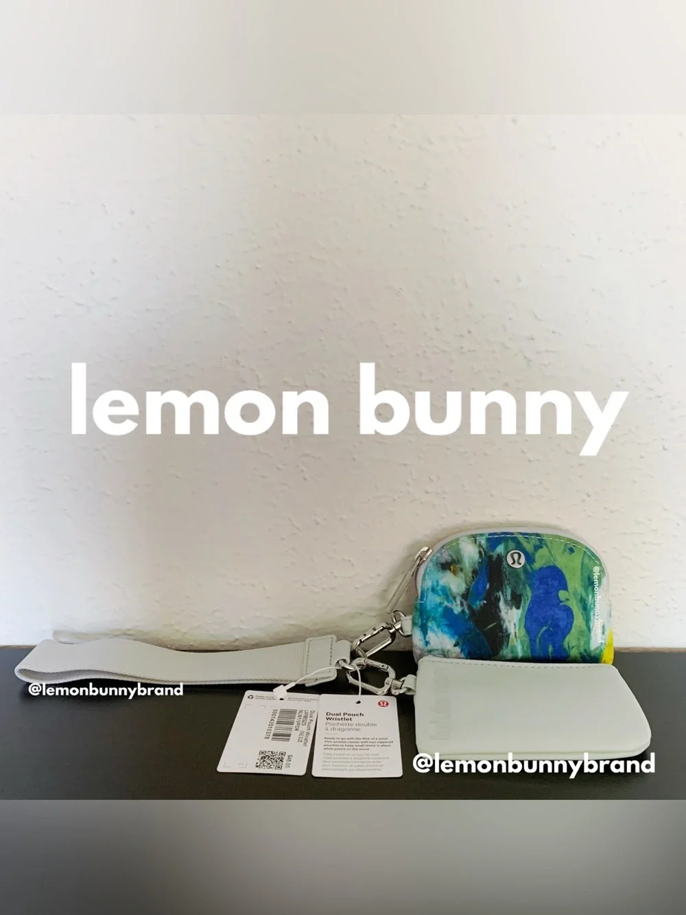 🎨🤍🎨 8 lululemon Dual Pouch Wristlets in No Limits White Multi Mystery Patterns